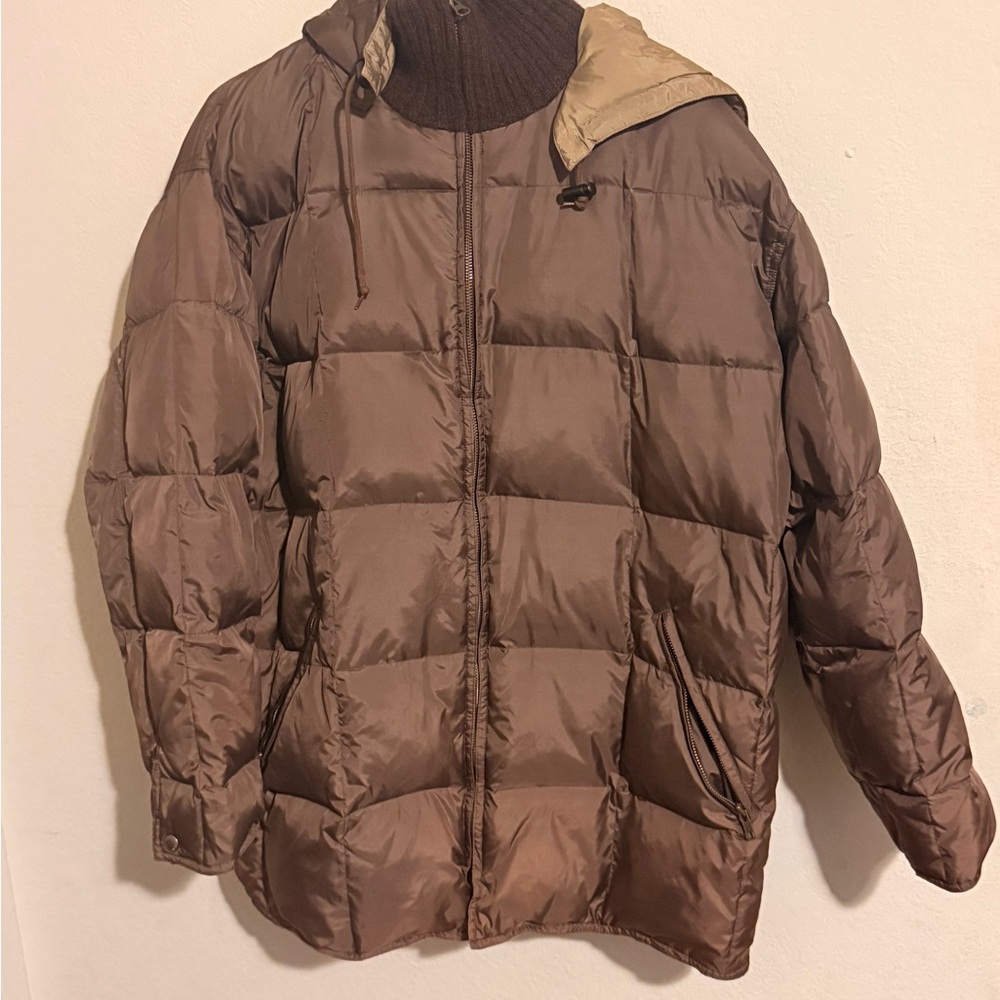Chaps Ralph Lauren Chocolate Puffer Jacket Size M Mens